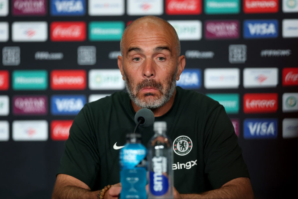 Enzo Maresca speaks to the media during SE Palmeiras v Chelsea FC: Quarter Final - FIFA Club World Cup 2025