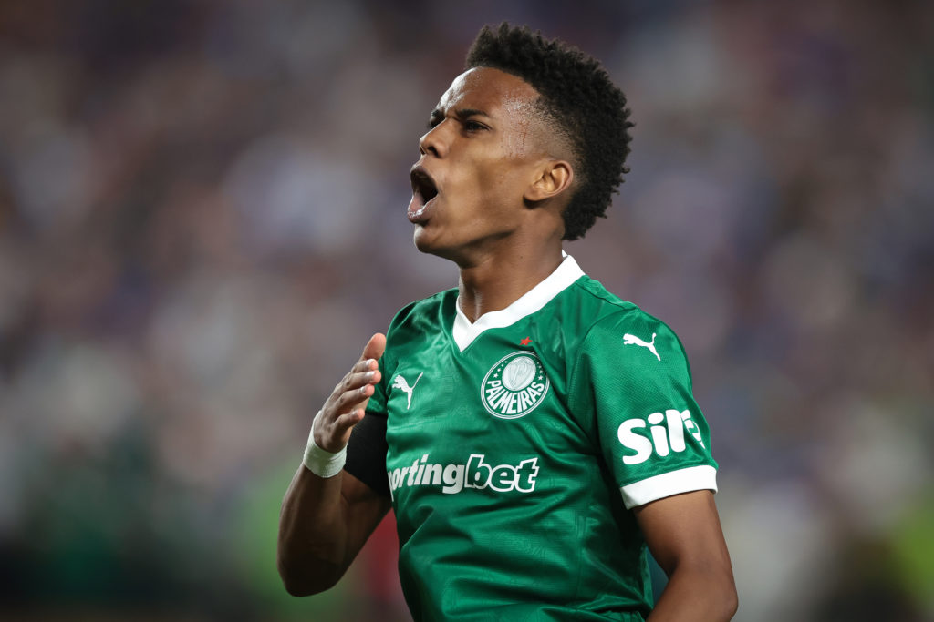 Estevao Willian celebrates scoring during SE Palmeiras v Chelsea FC: Quarter Final - FIFA Club World Cup 2025