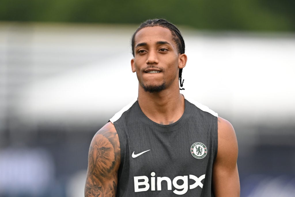 Chelsea forward Joao Pedro in training ahead of the Club World Cup semi-final.