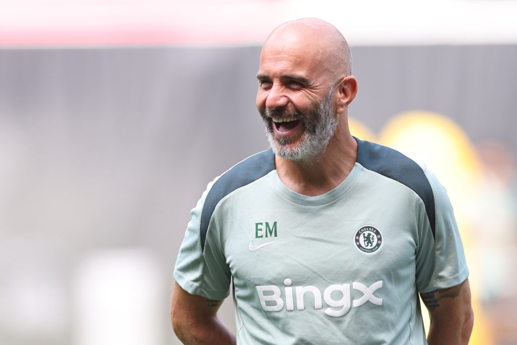 Enzo Maresca smiles during Chelsea FC Training Session And Press Conference - FIFA Club World Cup 2025