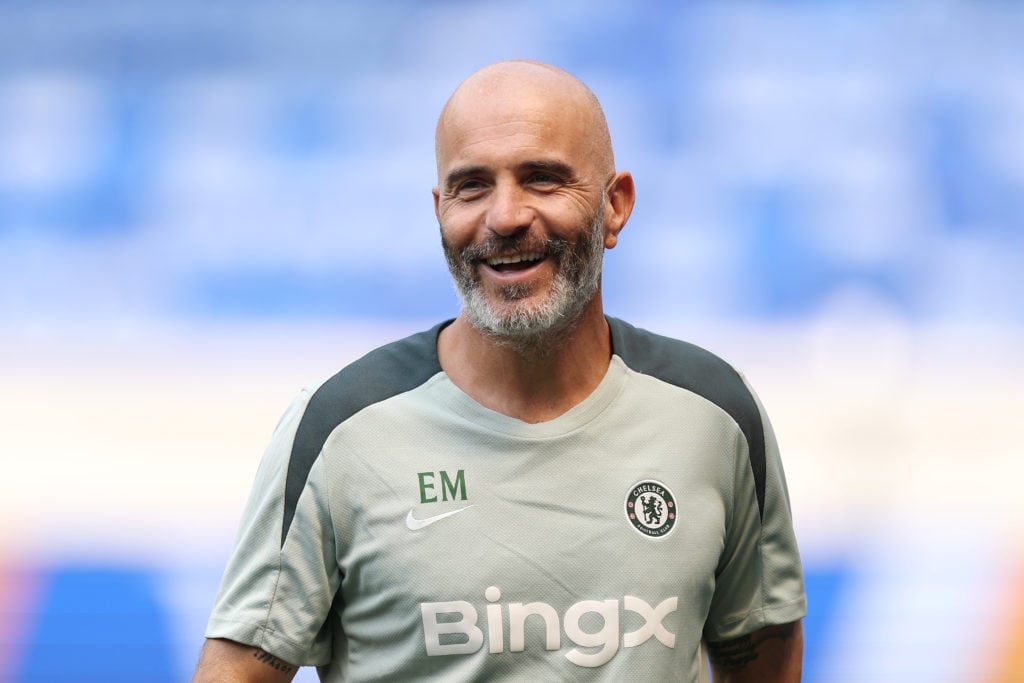 Enzo Maresca reacts during Chelsea FC Training Session And Press Conference - FIFA Club World Cup 2025