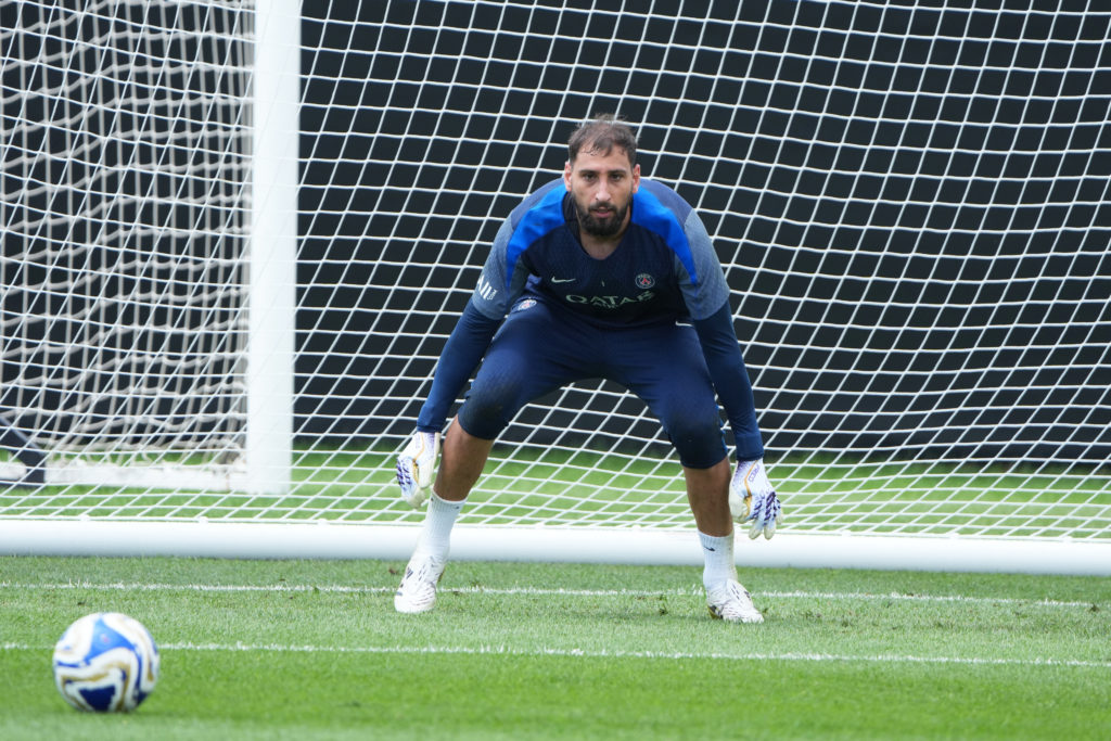 Gianluigi Donnarumma training for Paris Saint-Germain at the Club World Cup.