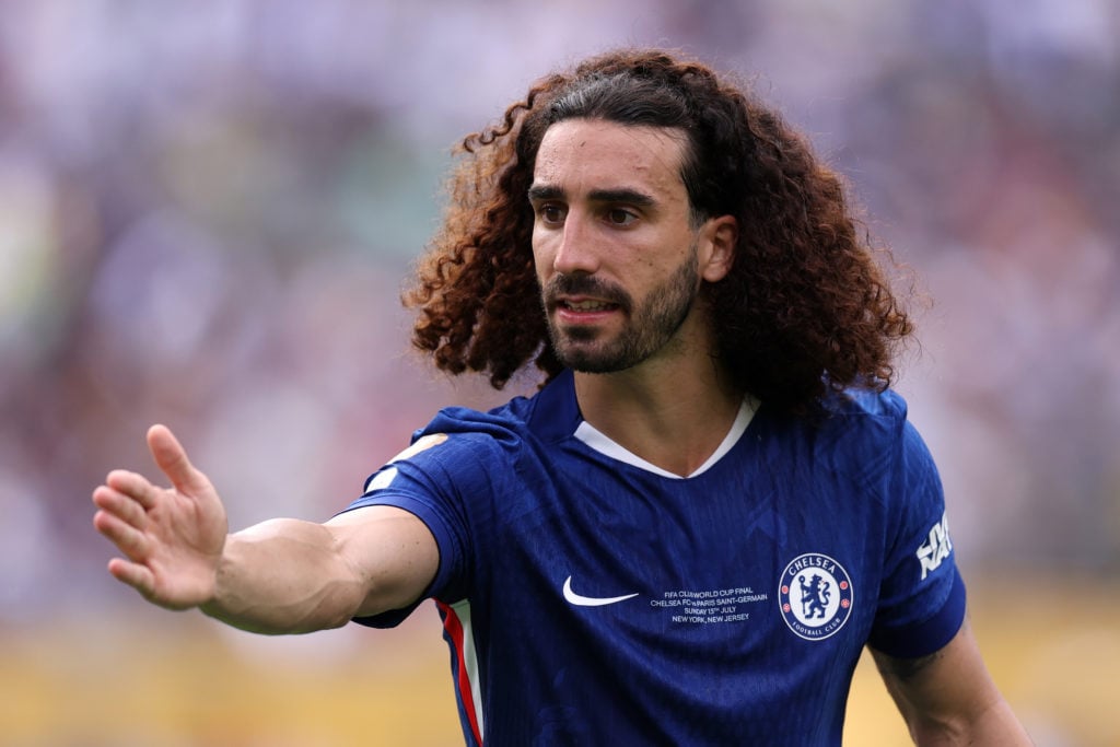 Marc Cucurella #3 of Chelsea FC reacts during the FIFA Club World Cup 2025 final