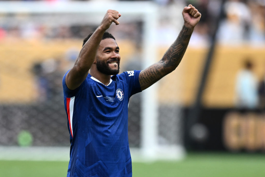 Reece James celebrates after Chelsea FC v Paris Saint-Germain: Final - FIFA Club World Cup 2025
