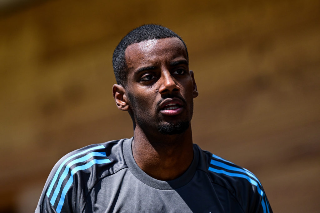Alexander Isak looks on during Newcastle United Training Session
