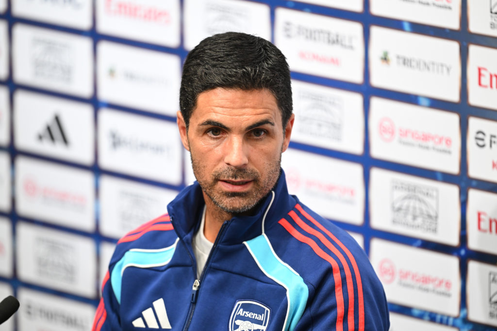 Mikel Arteta speaks to the media during Arsenal Press Conference
