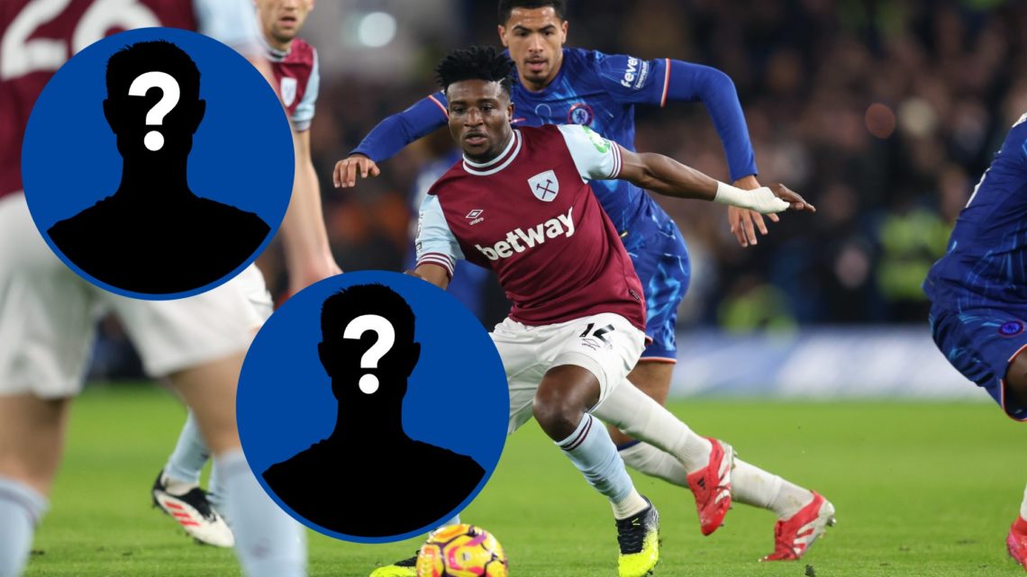 Mohammed Kudus during match between Chelsea FC and West Ham, inset mystery player x2