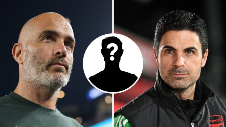 Picture one Chelsea manager Enzo Maresca during a Club World Cup match. Picture two Arsenal manager Mikel Arteta speaks before a Champions League m...