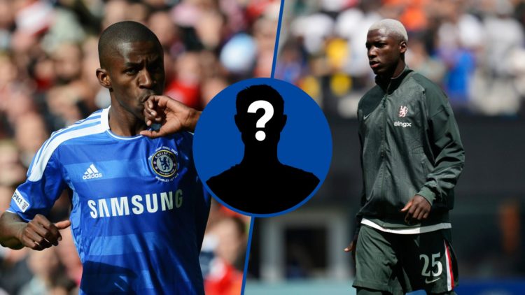Split image - Ramires celebrates scoring during Liverpool v Chelsea and Moises Caicedo prior to Fluminense v Chelsea, inset mystery player