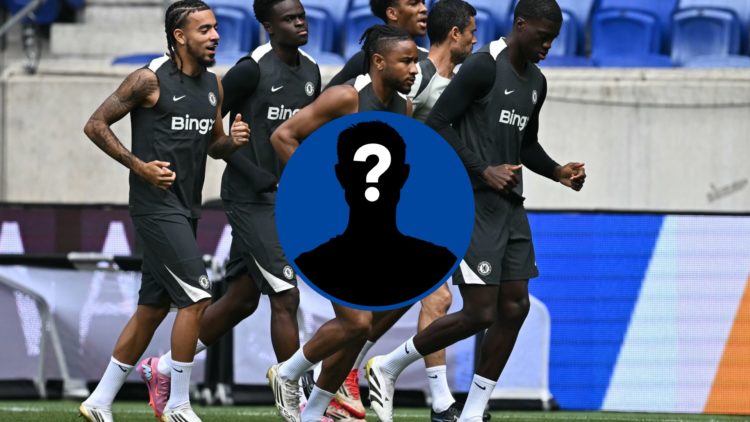 Chelsea players take part in training session at Club World Cup, inset mystery player