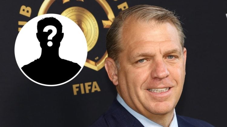 Todd Boehly at the Gold Carpet during the Club World Cup final between Chelsea and Paris Saint-Germain. Inset, mystery football player