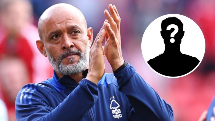 Nuno Espirito Santo applauds Nottingham Forest fans after the Premier League defeat against Chelsea. Inset, mystery football player.