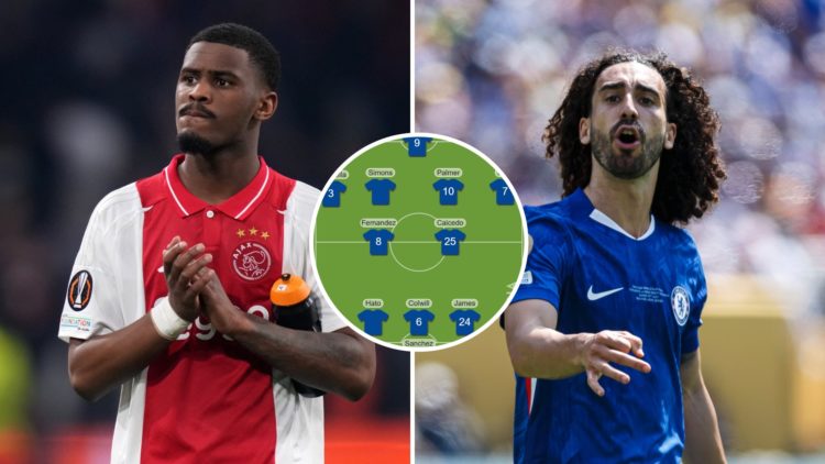 Jorrel Hato looks dejected after Ajax v Eintracht Frankfurt - UEFA Europa League. Marc Cucurella reacts during Chelsea FC v Paris Saint-Germain: Fi...