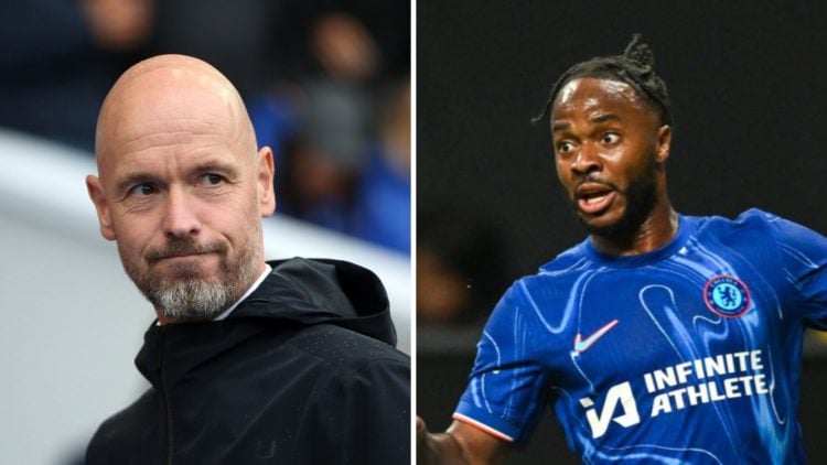Picture one Erin ten Hag as the Manchester United manager ahead of a Premier League match. Picture two Raheem Sterling playing for Chelsea in a pre...