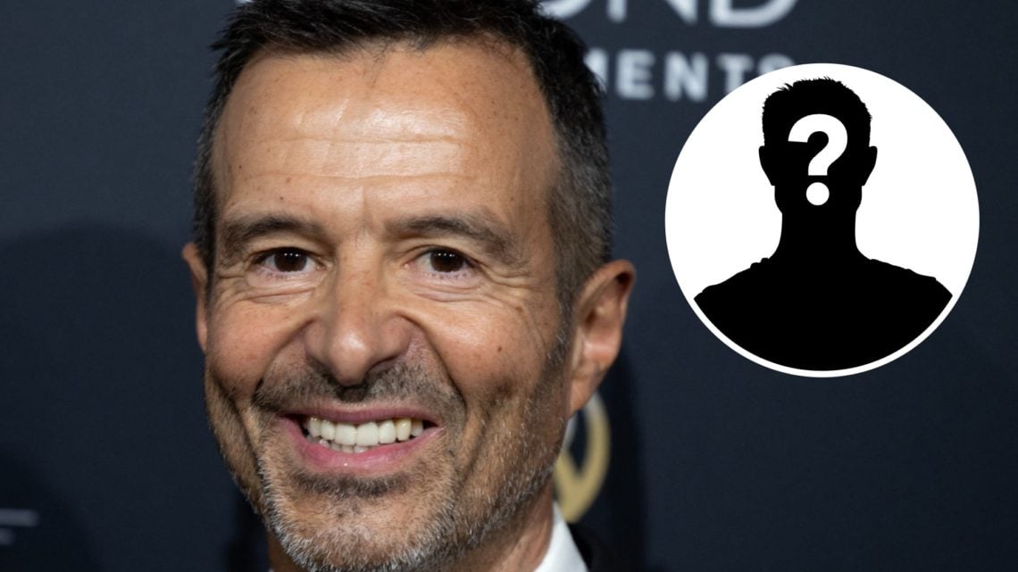 Portuguese sports agent Jorge Mendes arrives for the Globe Soccer Awards. Inset, mystery football player.