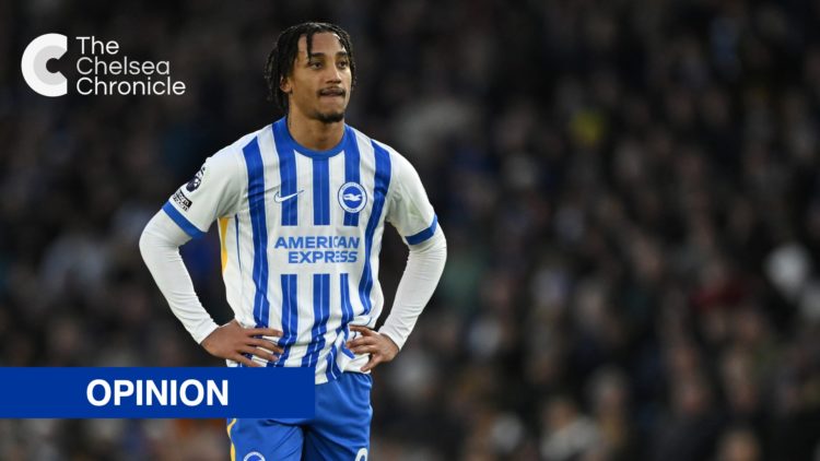 Brighton attacker Joao Pedro with his hands on his hips during the Premier League match against Everton