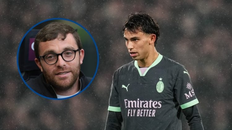 Joao Felix during Champions League match between Feyenoord and AC Milan, inset Fabrizio Romano at Serie A match between Inter Milan and Udinese