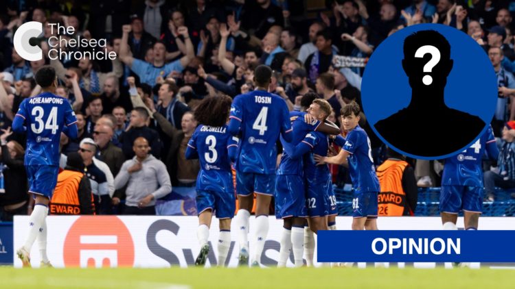 Kiernan Dewsbury-Hall of Chelsea celebrates with his teammates, inset mystery player
