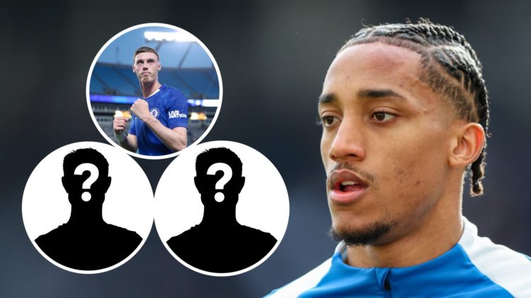 Joao Pedro for Brighton before an FA Cup match. Inset, Cole Palmer for Chelsea after a Club World Cup game. Inset, mystery football player. Inset, ...