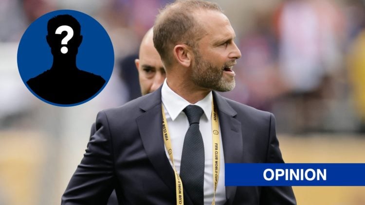 Chelsea co-sporting director Paul Winstanley before Club World Cup final, inset mystery player