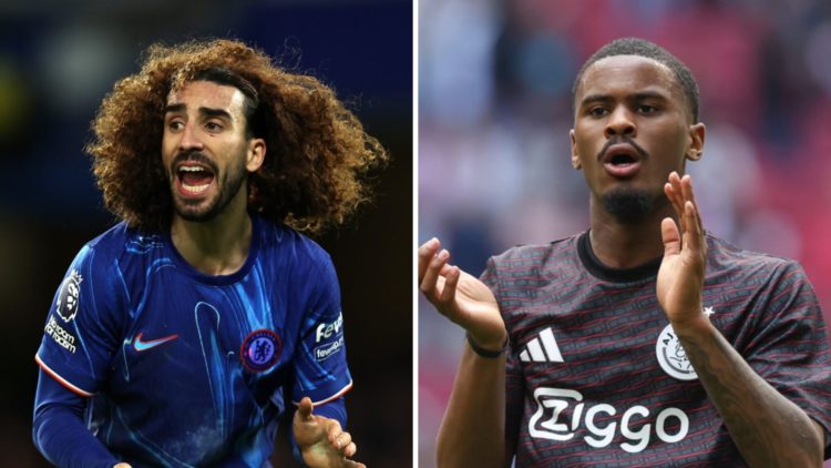 Marc Cucurella playing for Chelsea against Brentford in the Premier League. Jorrel Hato for Ajax against FC Twente in the Eredivisie.