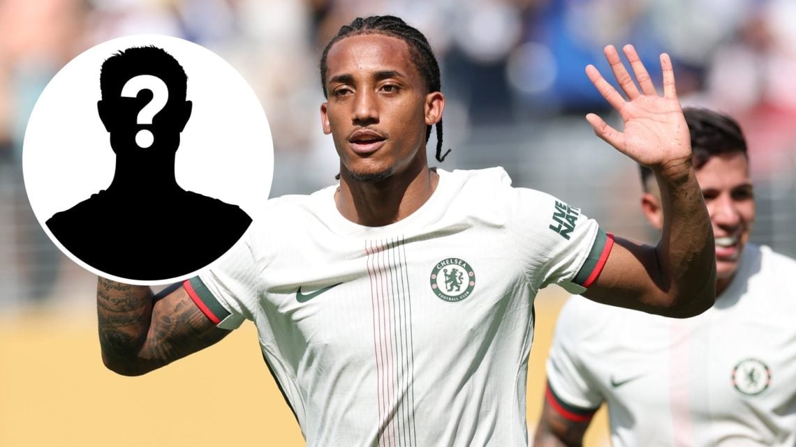 Joao Pedro apologises to Fluminense supporters after scoring during Fluminense FC v Chelsea FC, inset mystery player