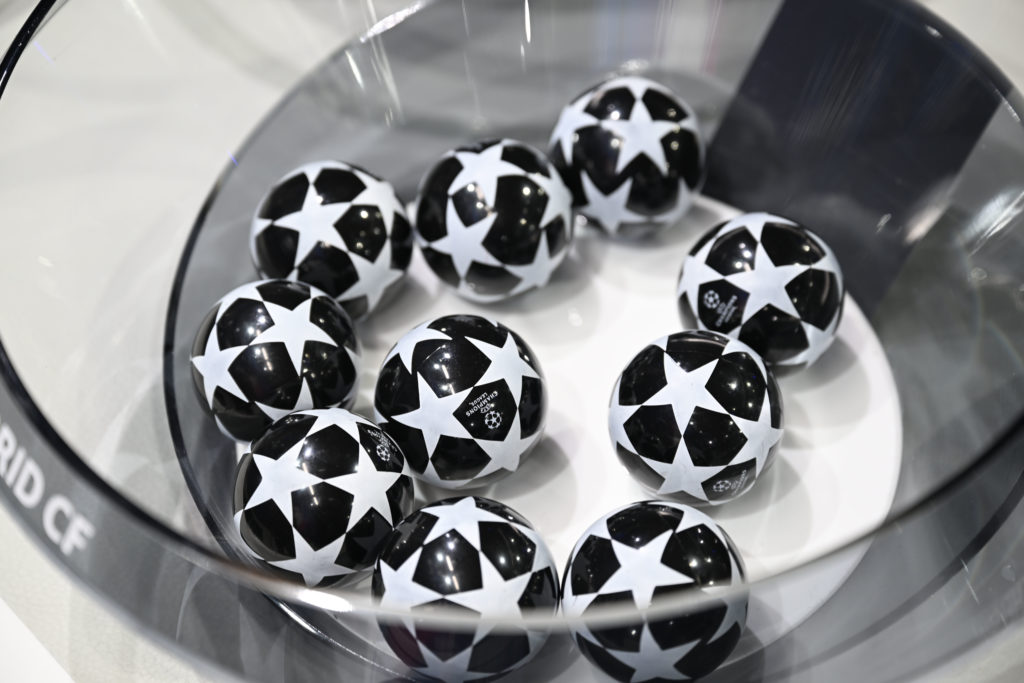 A view of the draw balls during UEFA Champions League 2022/23 Round of 16 Draw
