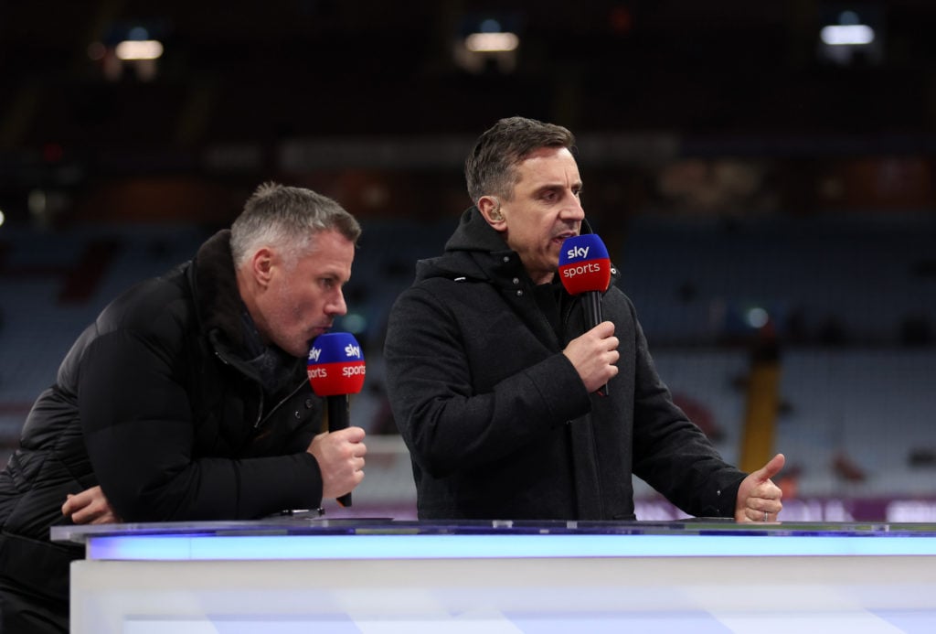 Gary Neville and Jamie Carragher provide punditry Aston Villa v Sheffield United - Premier League