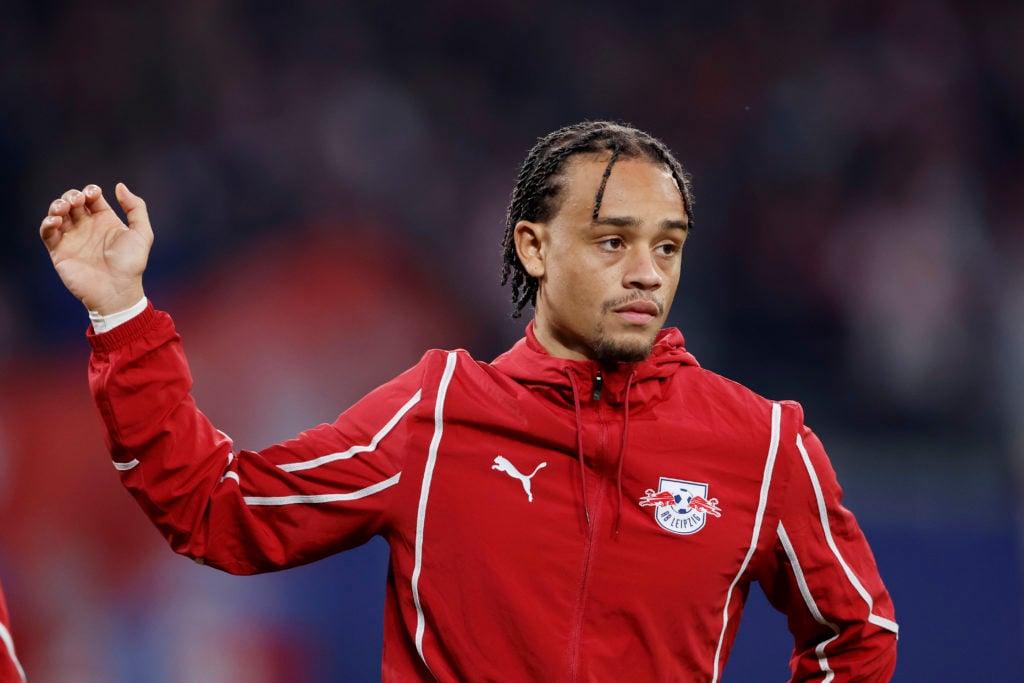 Xavi Simons of RB Leipzig during the UEFA Champions League match between RB Leipzig v Liverpool