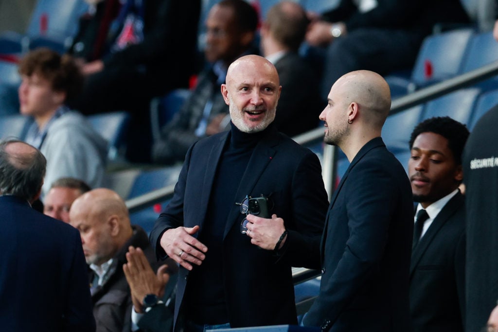 Chelsea legend Frank Leboeuf is seen at UEFA Champions League game