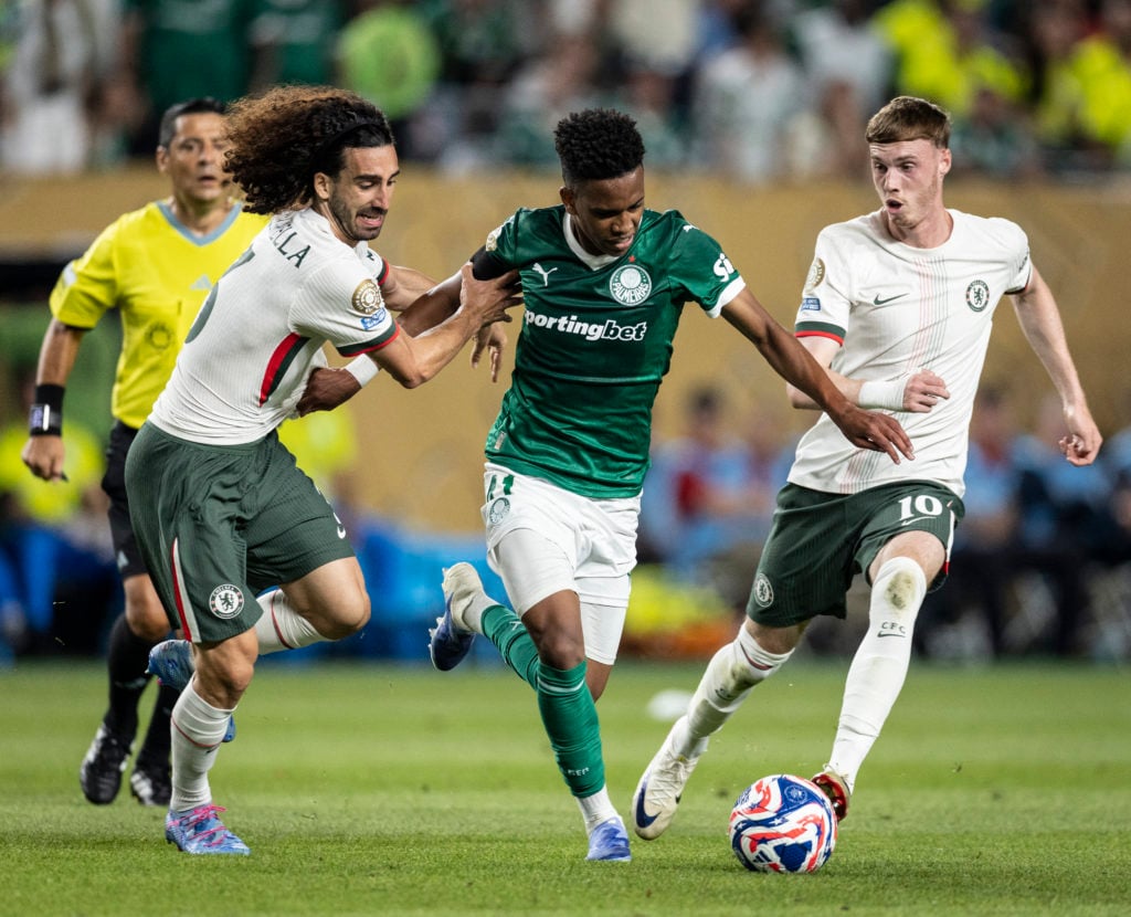 Estevao Willian playing for Palmeiras against Chelsea at the Club World Cup.