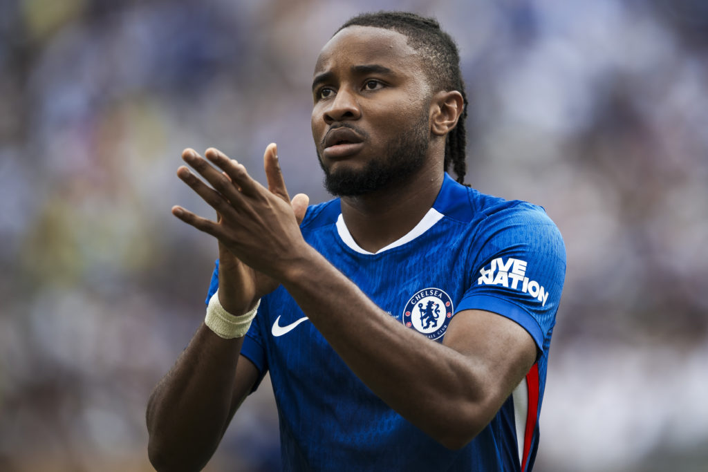 Christopher Nkunku of Chelsea applauds during the Club World Cup final.