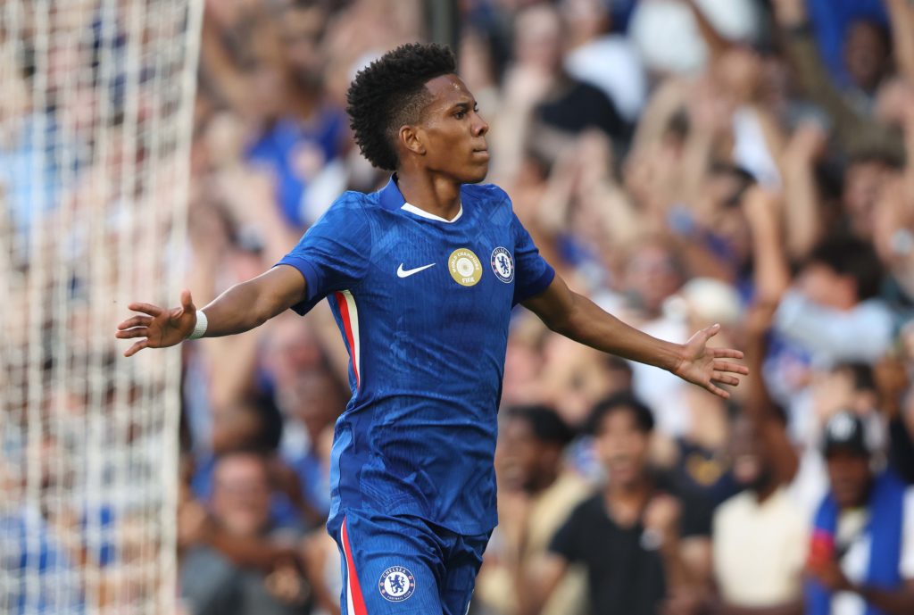 Estevao Willian celebrates scoring during Chelsea FC v Bayer 04 Leverkusen - Pre-Season Friendly