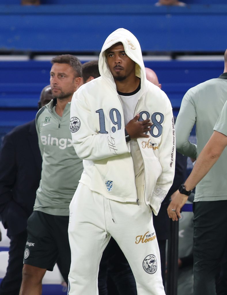 Wesley Fofana watching the pre-season friendly between Chelsea and Bayer Leverkusen.