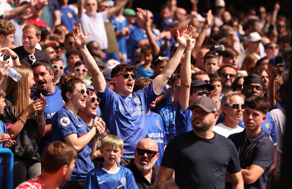 Chelsea fans during the pre-season friendly against AC Milan at Stamford Bridge.