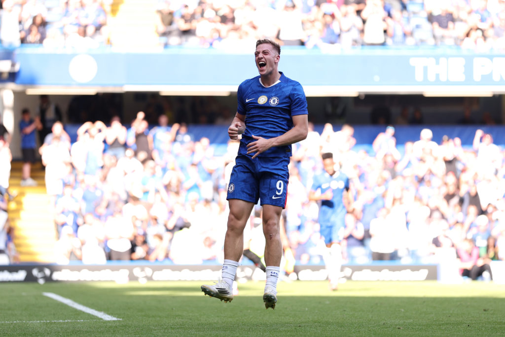Liam Delap celebrates during Chelsea v AC Milan - Pre-Season Friendly