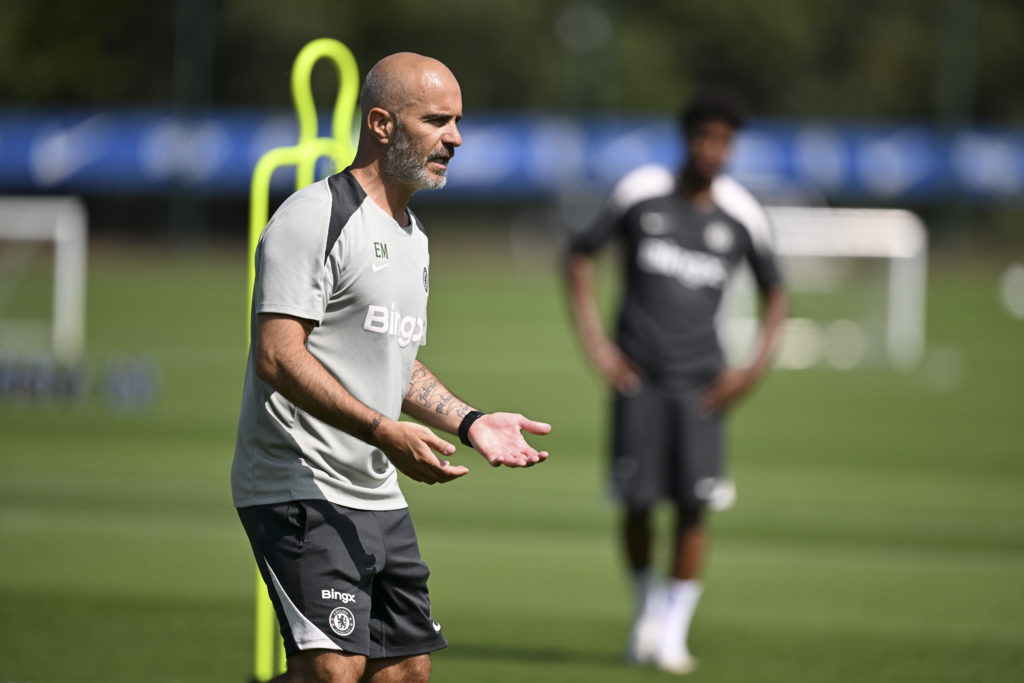 Enzo Maresca during a Chelsea Training Session And Press Conference