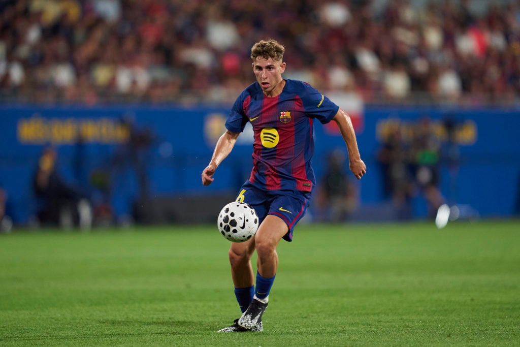 Fermin Lopez of FC Barcelona with the ball