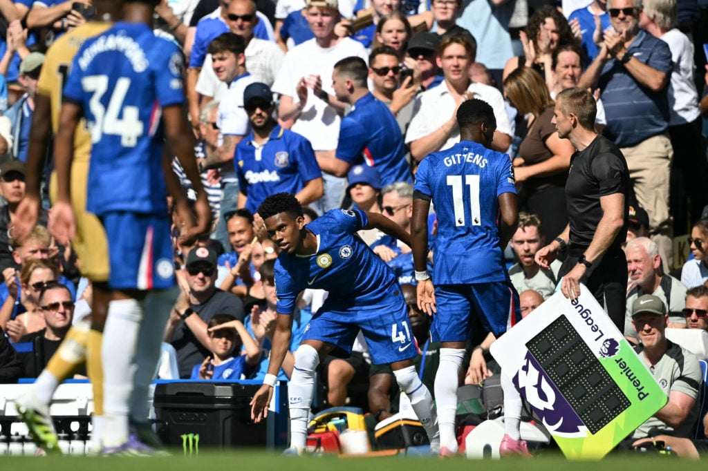 Chelsea's Estevao comes on for Jamie Gittens