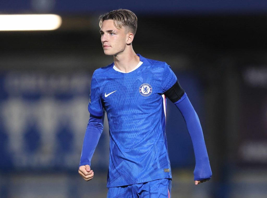 Jesse Derry playing for the Chelsea U21s against Manchester City U21s in the Premier League 2.