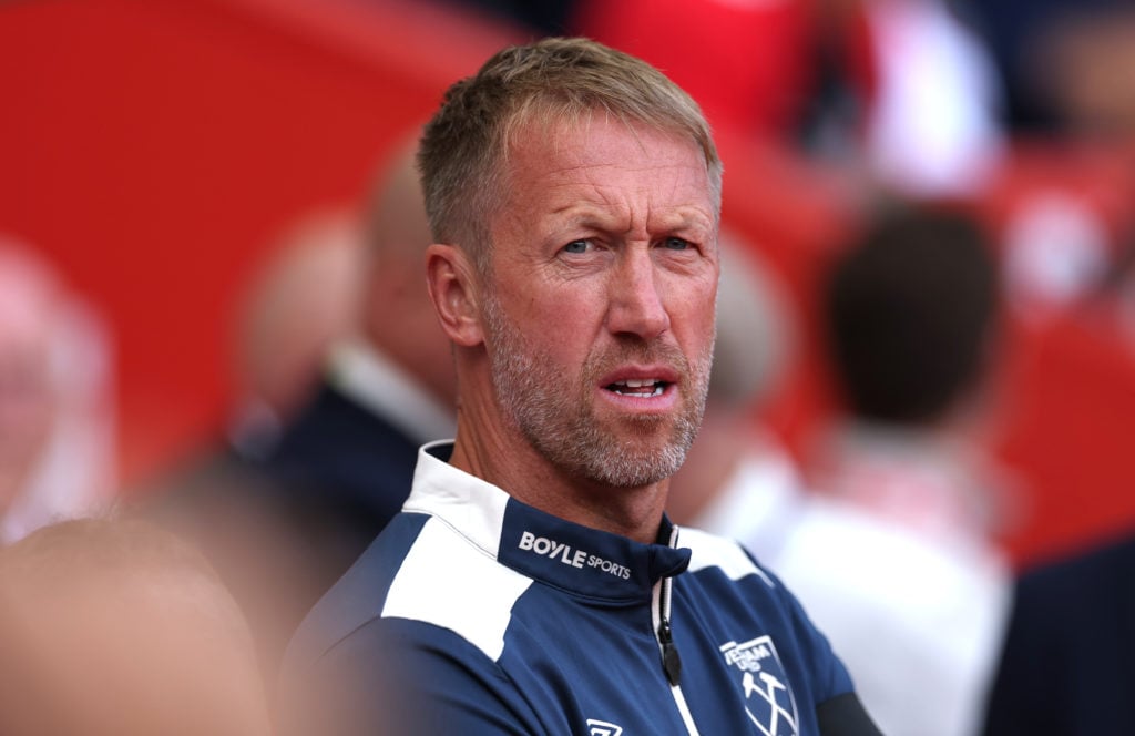 Graham Potter looks on during Sunderland v West Ham United - Premier League