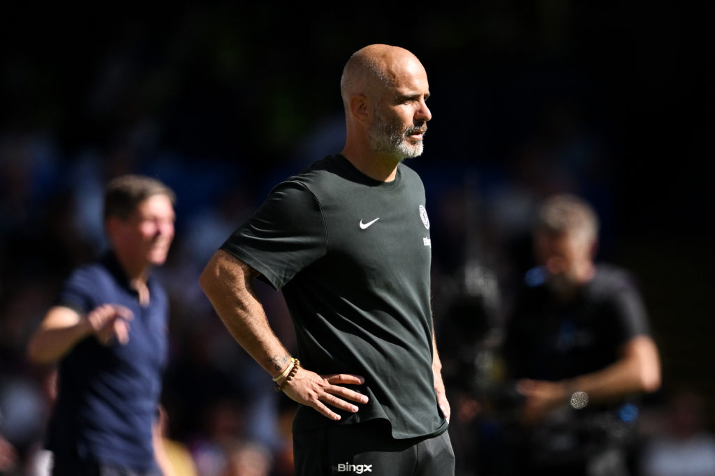 Chelsea head coach Enzo Maresca looks on during the Premier League match against Crystal Palace.