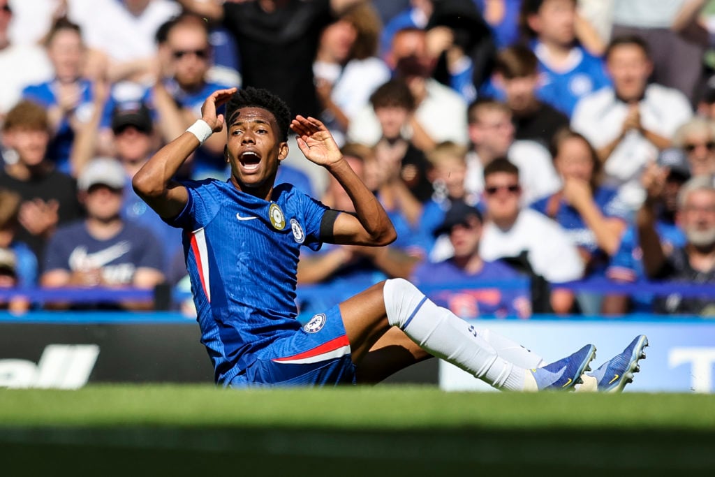 Estevao Willian gestures during Chelsea v Crystal Palace - Premier League