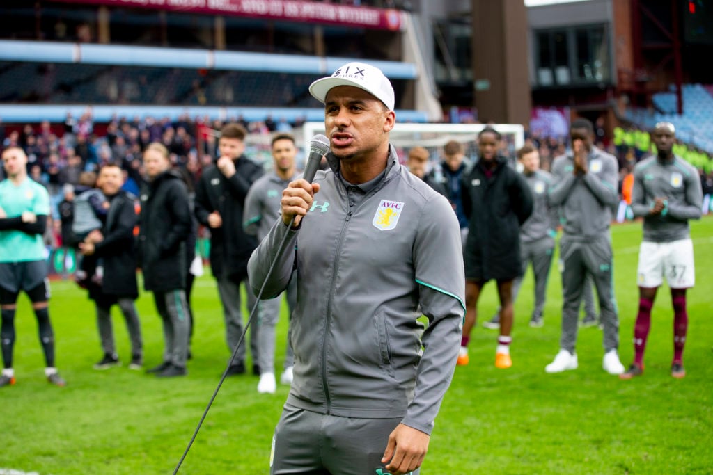 Gabriel Agbonlahor at the end of Aston Villa vs Derby County