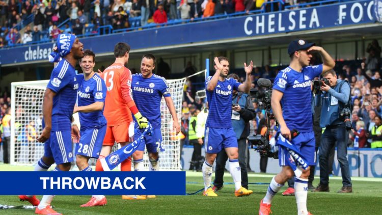 Chelsea players celebrating title win