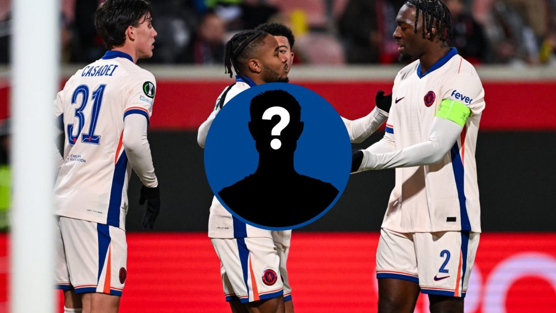 Christopher Nkunku celebrates goal with Chelsea teammate Axel Disasi, inset mystery player