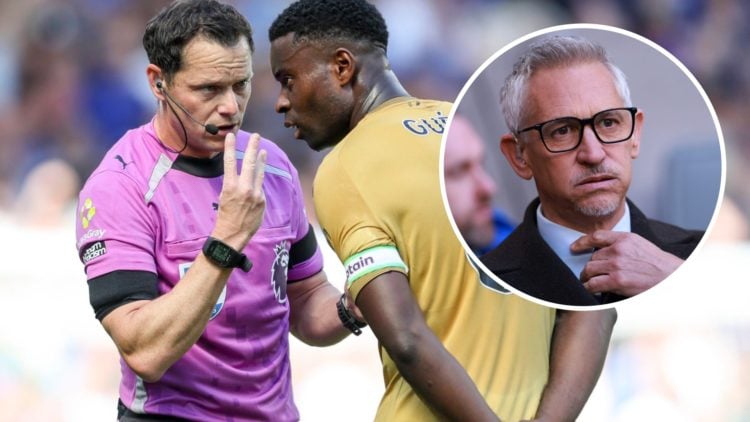 Image of Darren England and Marc Guehi with inset of Gary Lineker