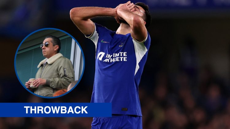 Armando Broja of Chelsea reacts at full-time following the team's draw in the FA Cup, inset Behdad Eghbali looks on during Chelsea FC v Liverpool FC