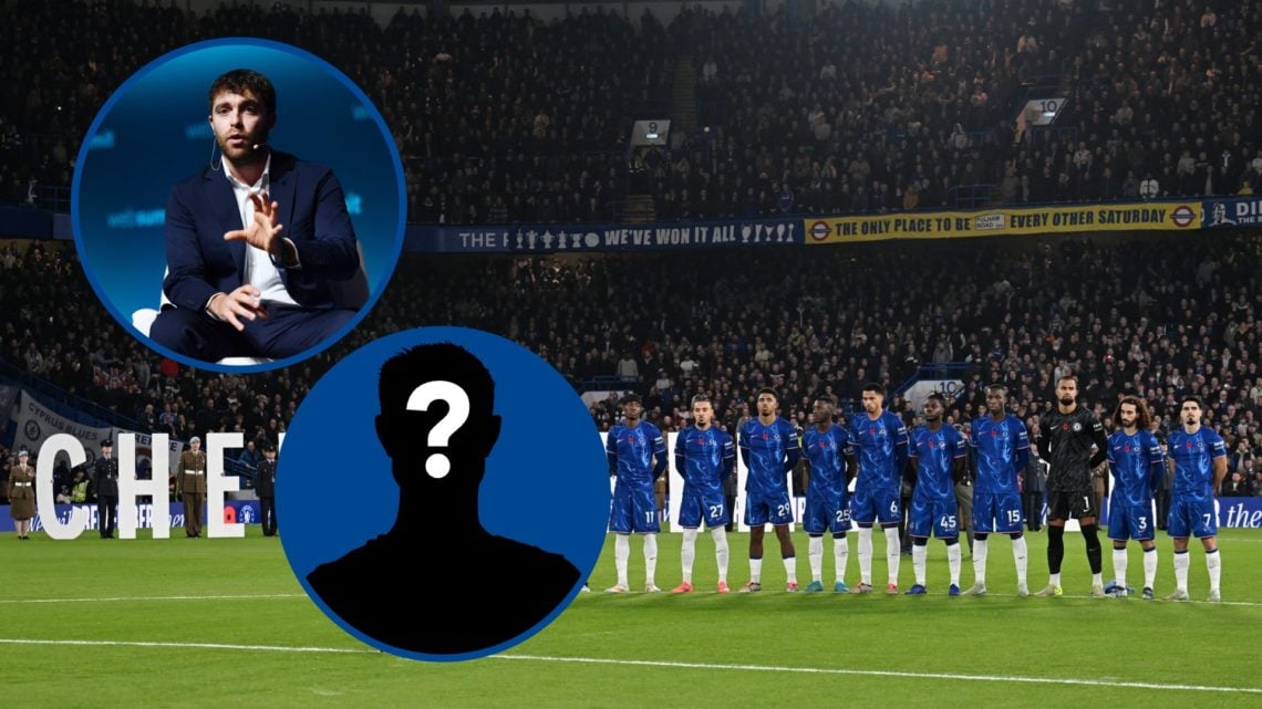 Chelsea players before Arsenal game, inset Fabrizio Romano at event