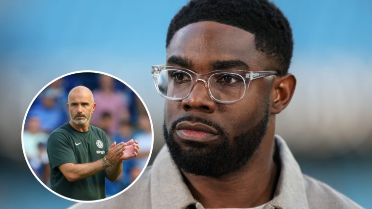Micah Richards looks on ahead of Manchester City FC v Wolverhampton Wanderers FC - Premier League. Enzo Maresca applauds after Chelsea v AC Milan -...